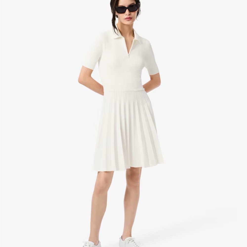 NWT White Pleated Polo Dress by Lacoste